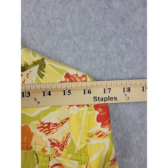 Timbuktu Station Yellow Floral LS Button Up Shacket Women's Missy 2 Small - Picture 10 of 12